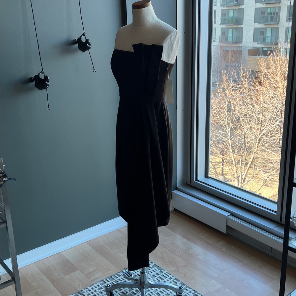 New Eliza J Strapless Scuba Crepe Cocktail Dress in Black Size 6 - Picture 5 of 8